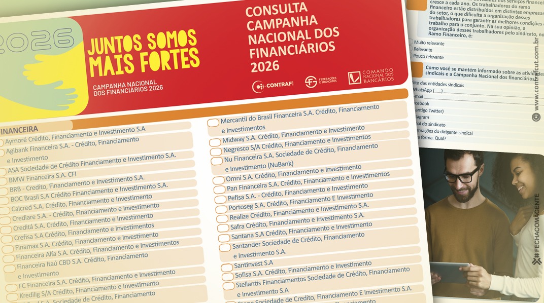 Consulta Nacional dos Financiários já está aberta e vai orientar a pauta de reivindicações da Campanha Nacional 2026